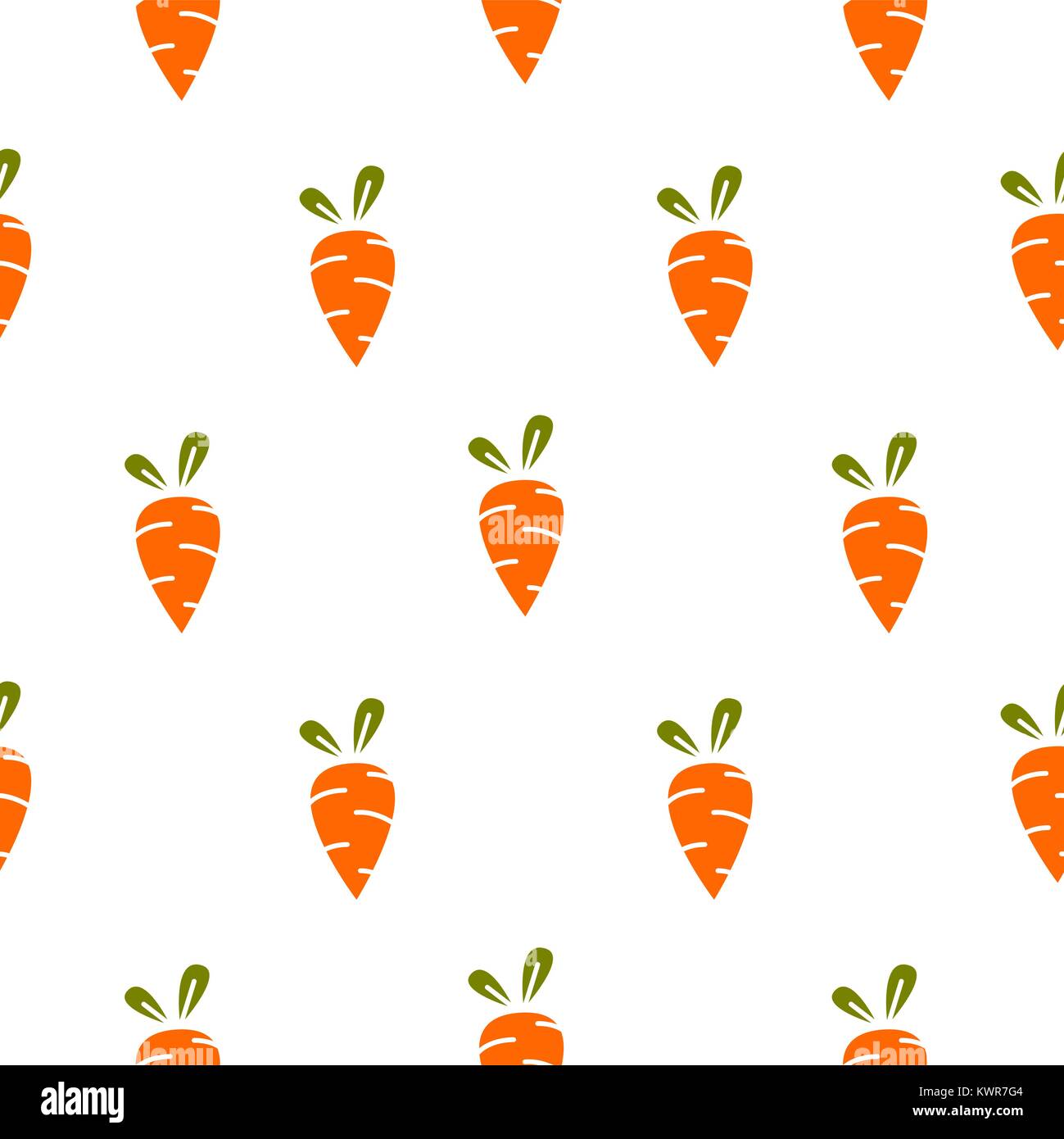 Carrot simple seamless vector pattern. Stock Vector