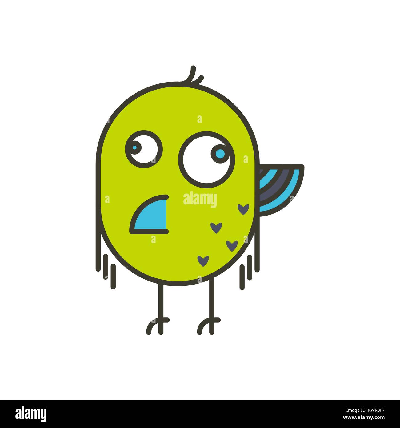 Vecteur Stock Green monster rainbow friends vector