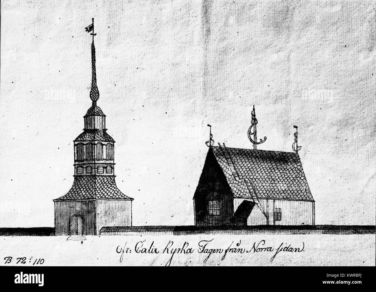 Överkalix gamla kyrka - KMB - 16000200156865 Stock Photo