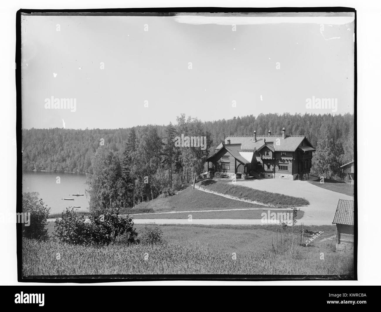 Ø.Aker. Sarabråten. Th. Th. Heftyes villa 1897 - NB MS G4 0533 Stock Photo