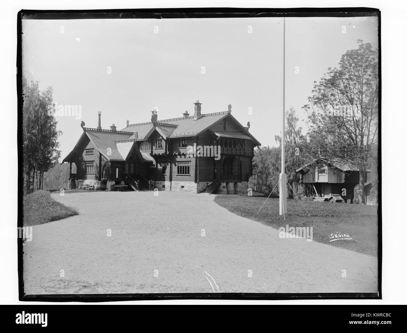 Ø.Aker. Sarabråten. Th. Th. Heftyes villa 1897 - NB MS G4 0534 Stock Photo