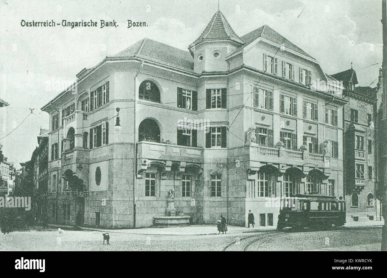 Österreichisch-Ungarische Bank in Bozen 1920 Stock Photo