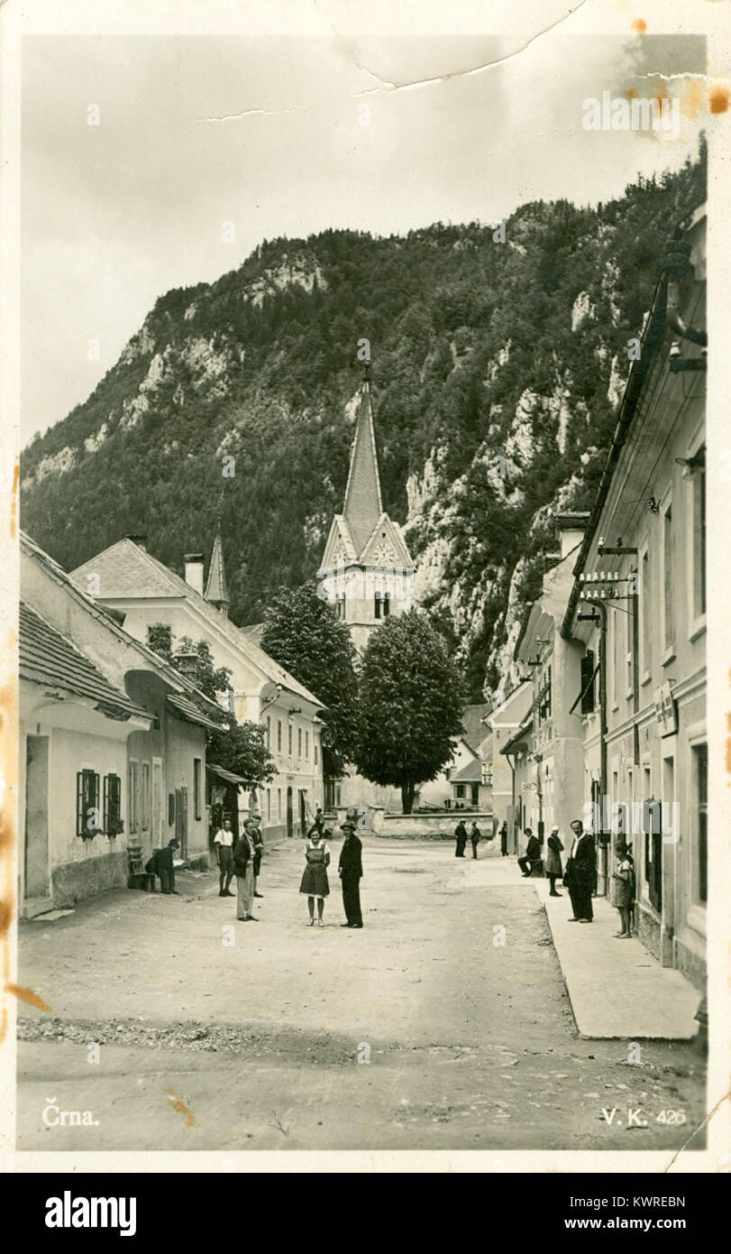 Razglednica Črne na Koroškem 1929 Stock Photo