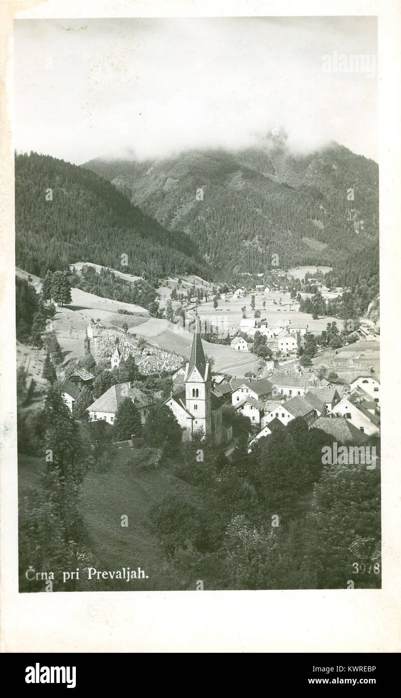 Razglednica Črne na Koroškem 1929 (3) Stock Photo