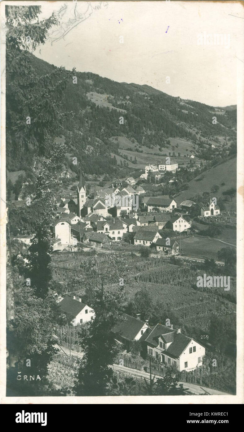 Razglednica Črne na Koroškem 1934 Stock Photo