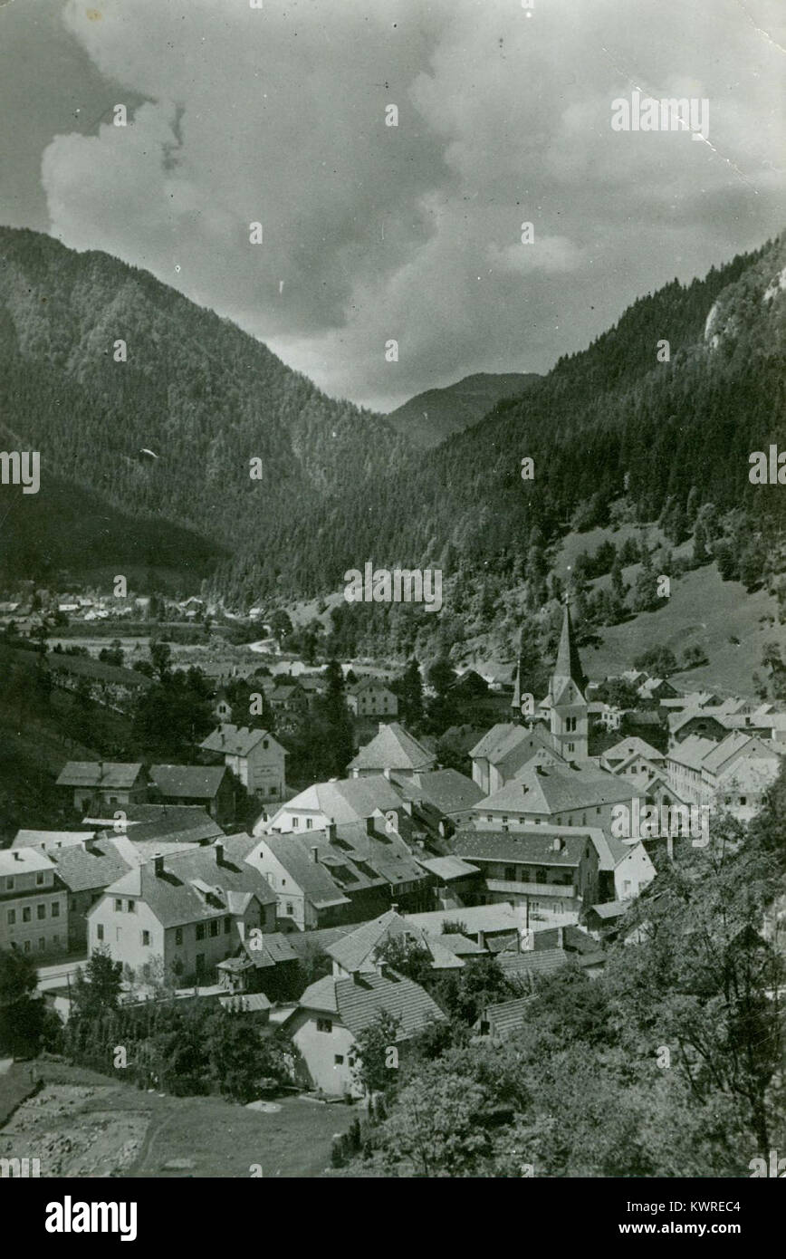 Razglednica Črne na Koroškem 1950 (2) Stock Photo