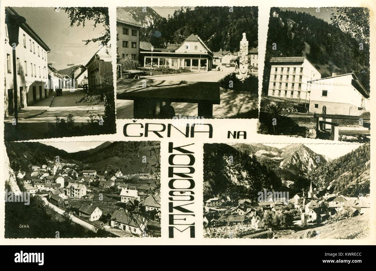 Razglednica Črne na Koroškem 1967 Stock Photo
