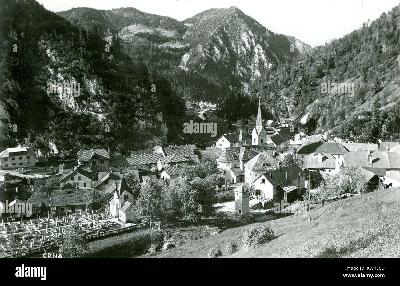 Razglednica Črne na Koroškem 1967 (2) Stock Photo