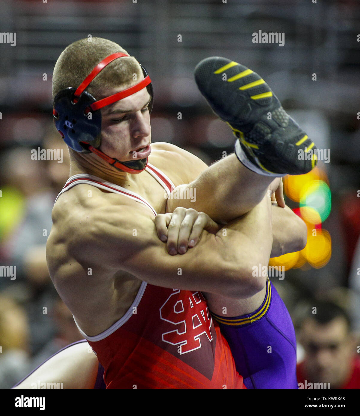 Des Moines, Iowa, USA. 15th Feb, 2017. North Scott's Zach Petersen