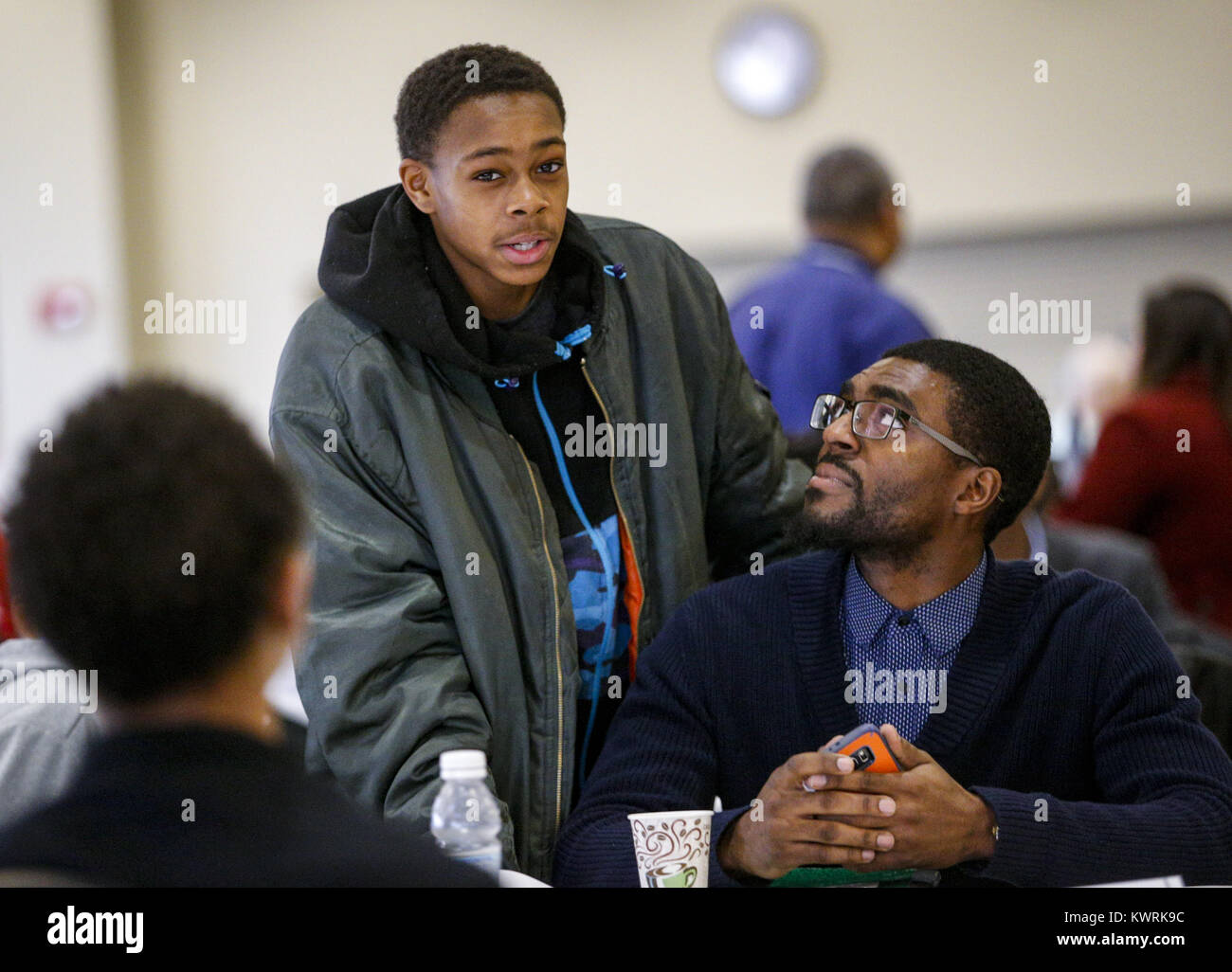 Davenport, Iowa, USA. 7th Feb, 2017. Sudlow Intermediate student Jordan