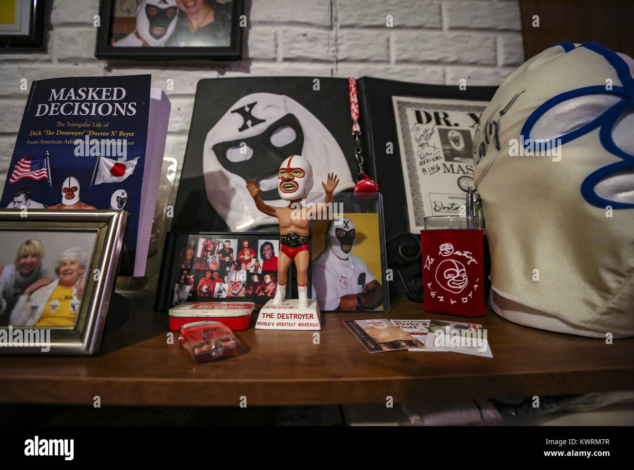 Davenport, Iowa, USA. 2nd Jan, 2017. Professional wrestling memorabilia