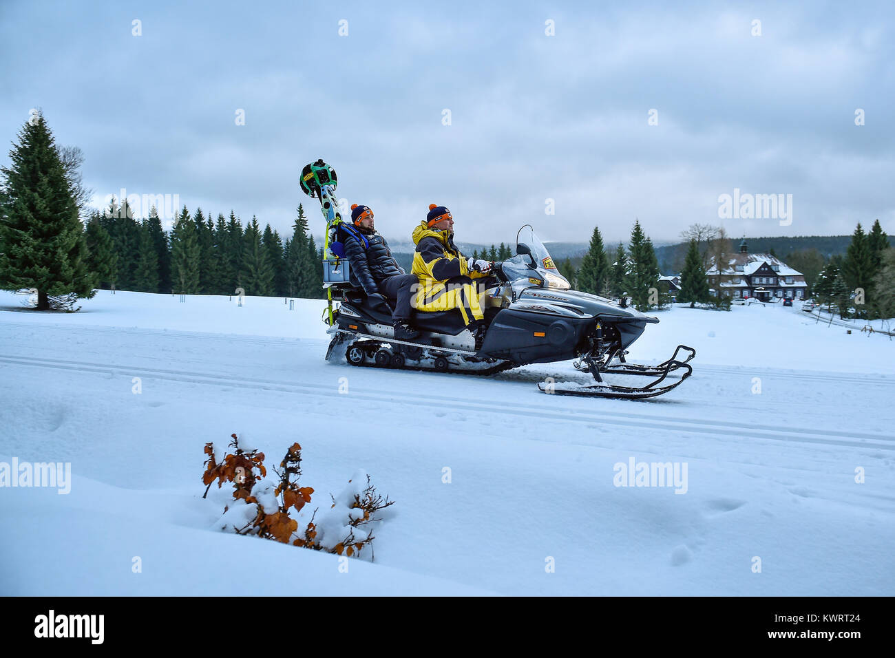 Bedrichov, Czech Republic. 5th Jan, 2018. Google snow scooter with camera  which records surroundings of route of Jizerska padesatka 50-km  international Ski Classics cross-country skiing race in Bedrichov, Czech  Republic, on Friday,