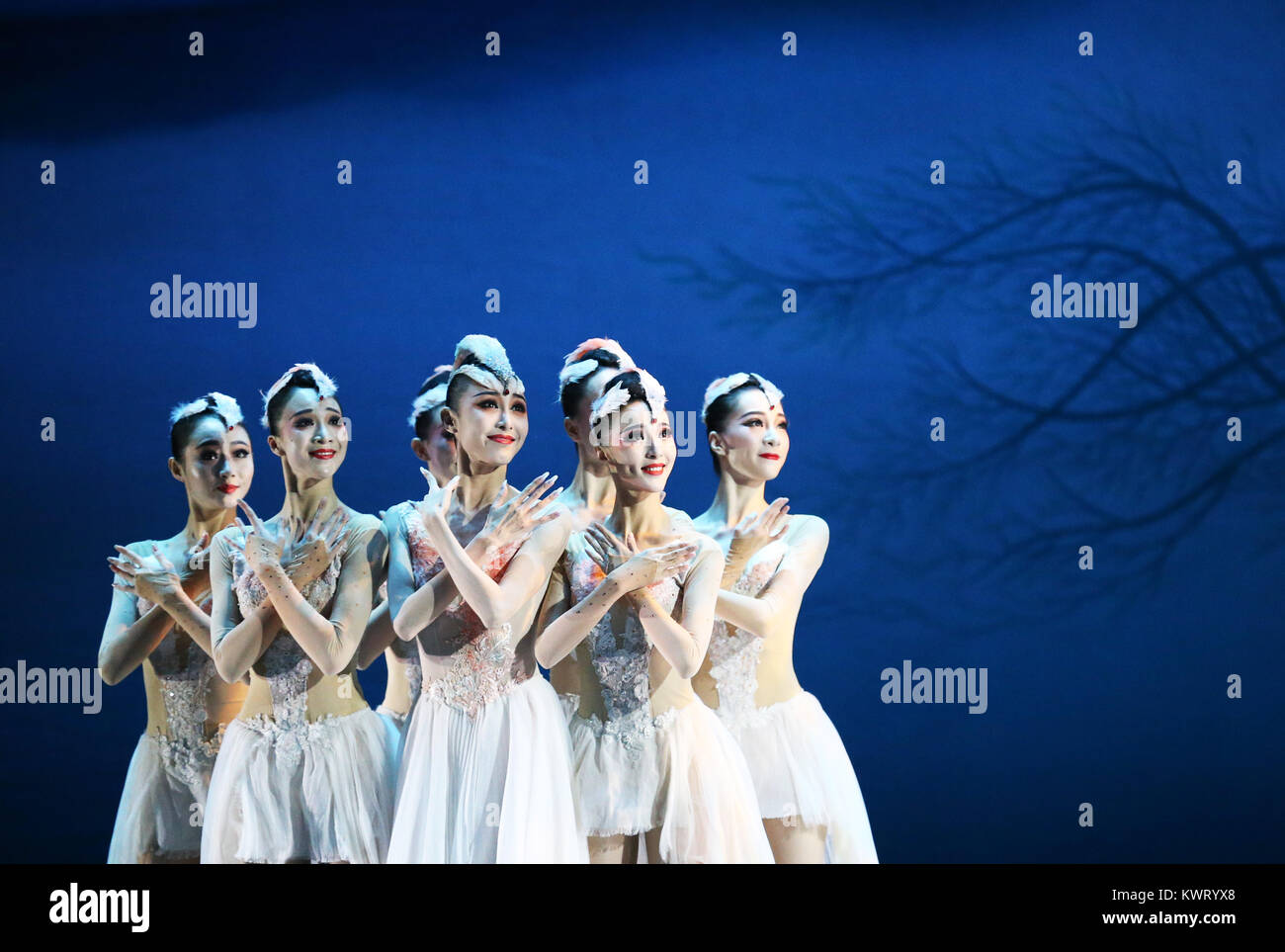 New York, USA. 5th Jan, 2018. Performers dance during a media preview ...