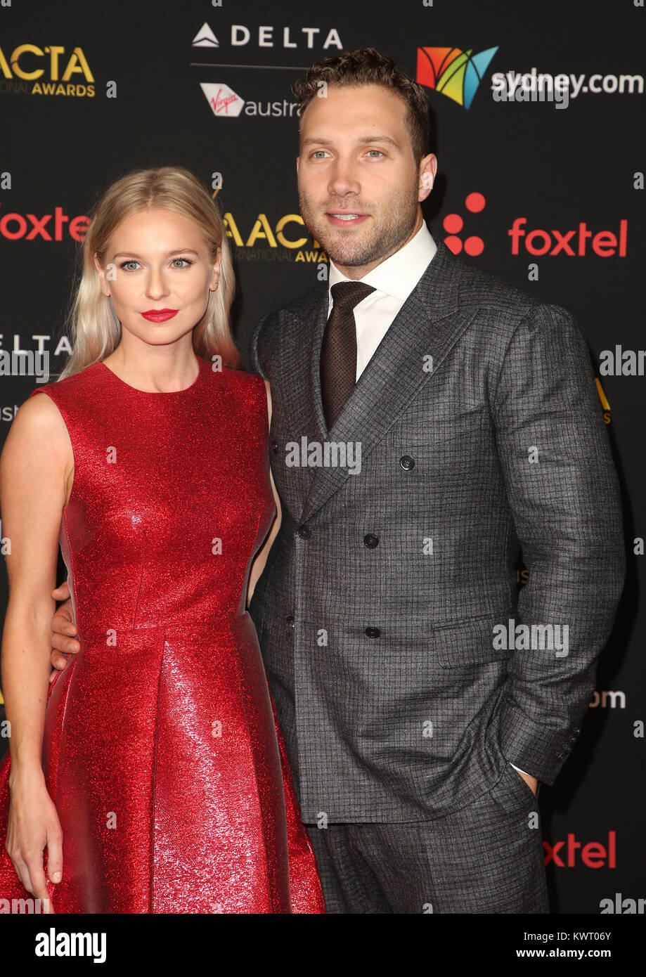 Los Angeles. Ca. 5th Jan, 2018. Mecki Dent and Jai Courtney at the 7th
