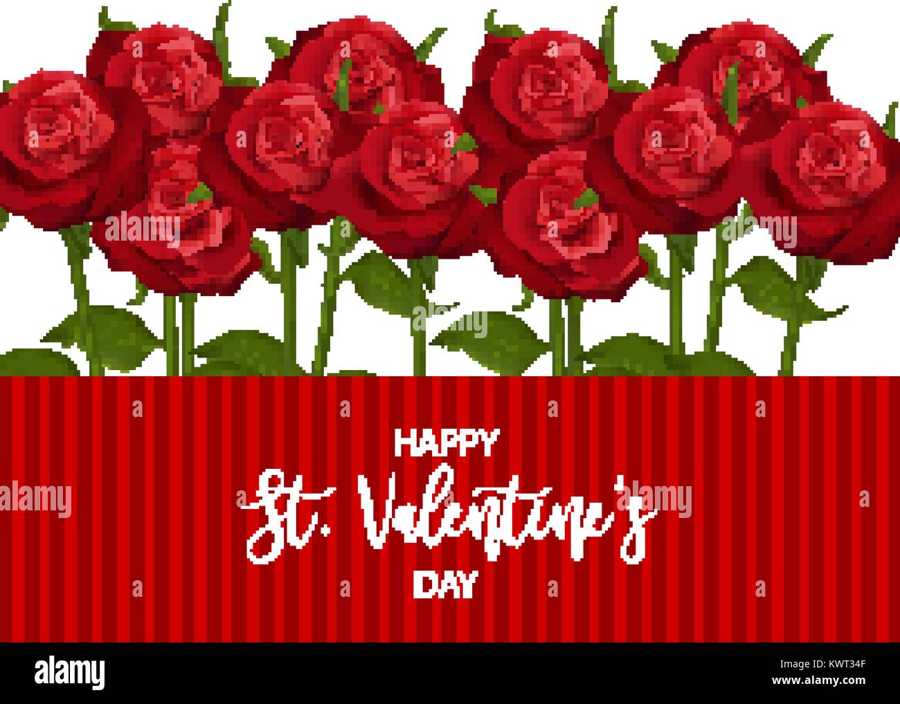 Realistic red rose valentines card Stock Vector Image & Art - Alamy