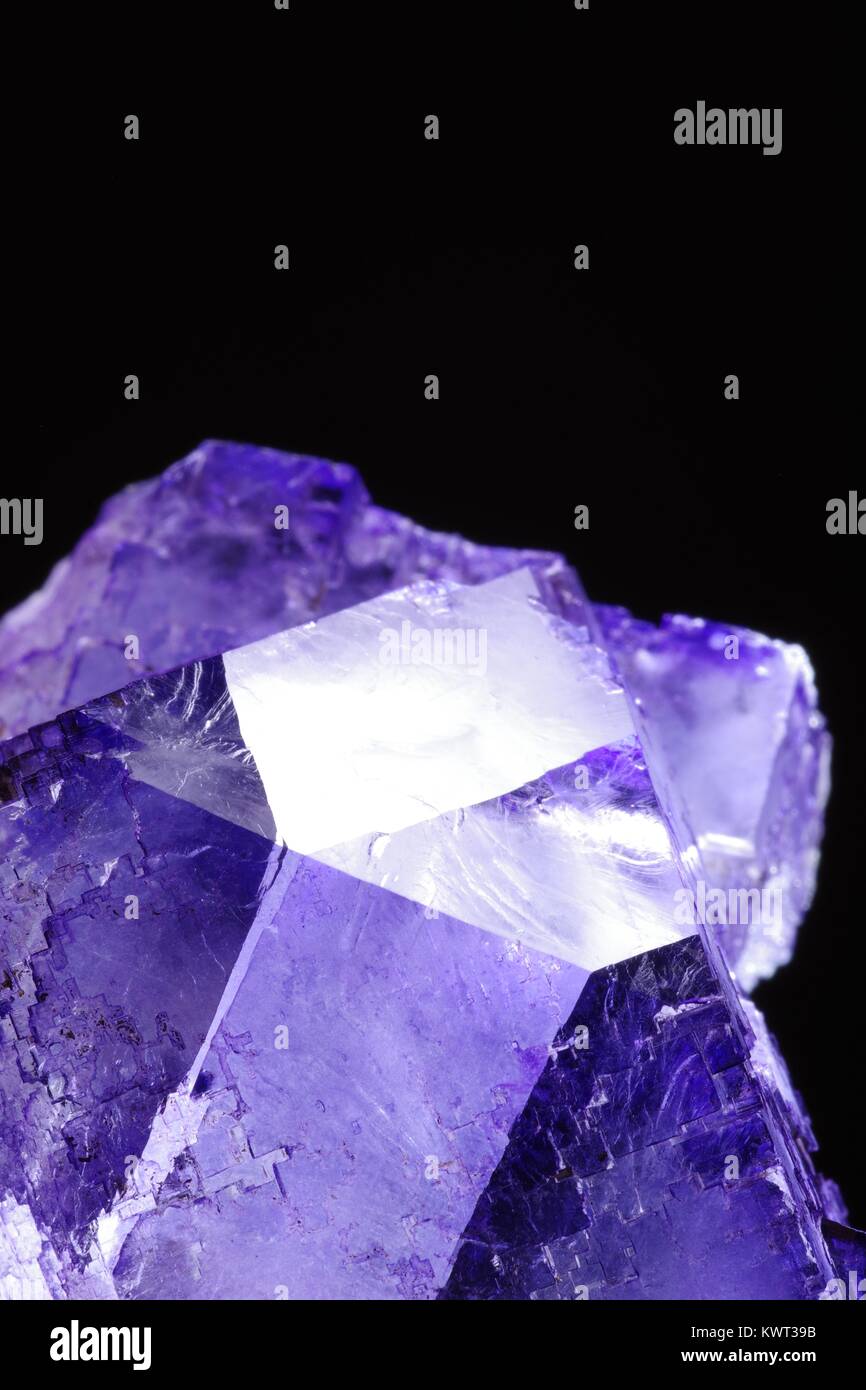 Flurite or Flurospar Crystal, Delicate Violet Colouration. Geological Sample, Macro Photo, Devon, UK. January, 2018. Stock Photo