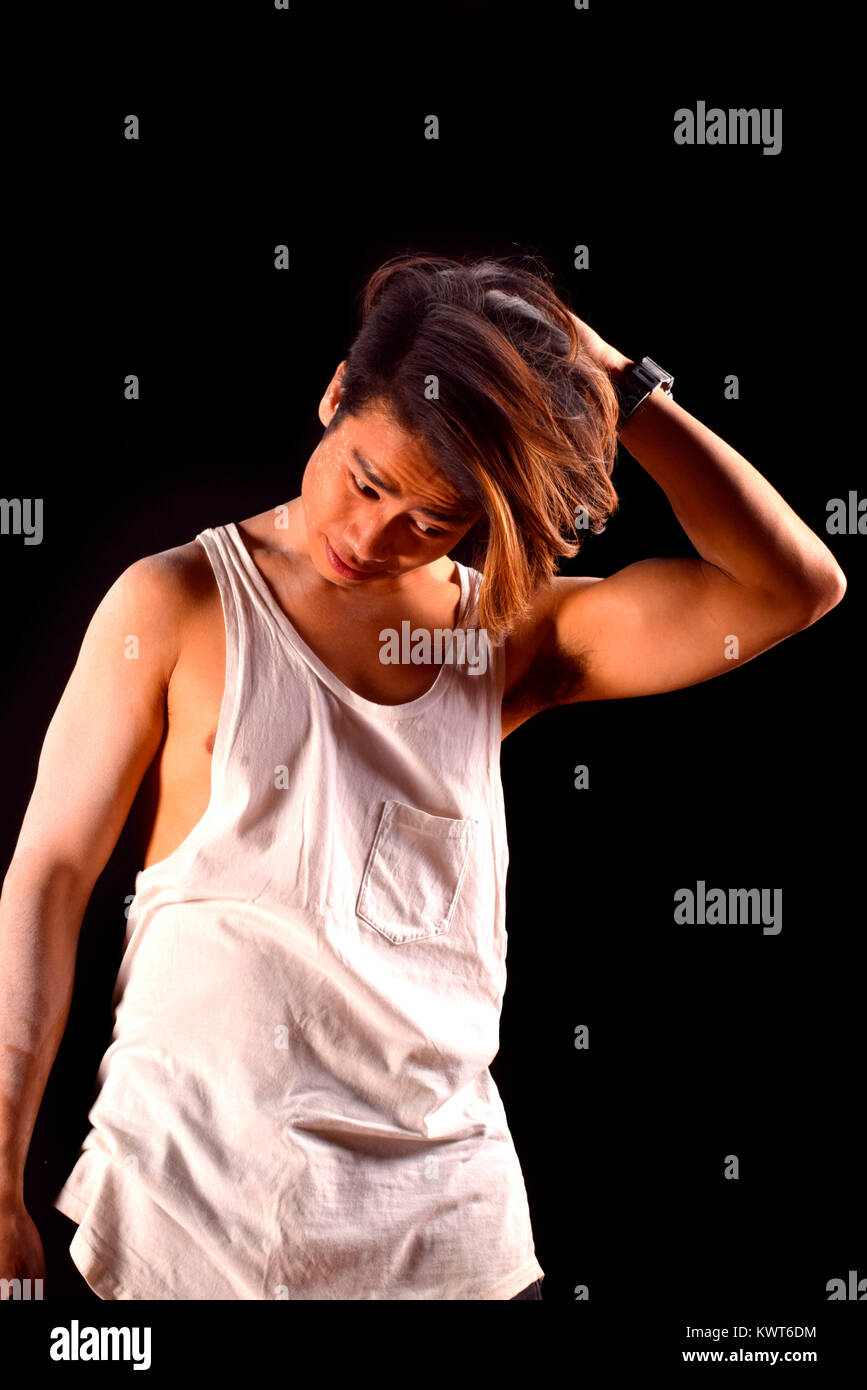 Indian man laughing hand on hi-res stock photography and images - Alamy