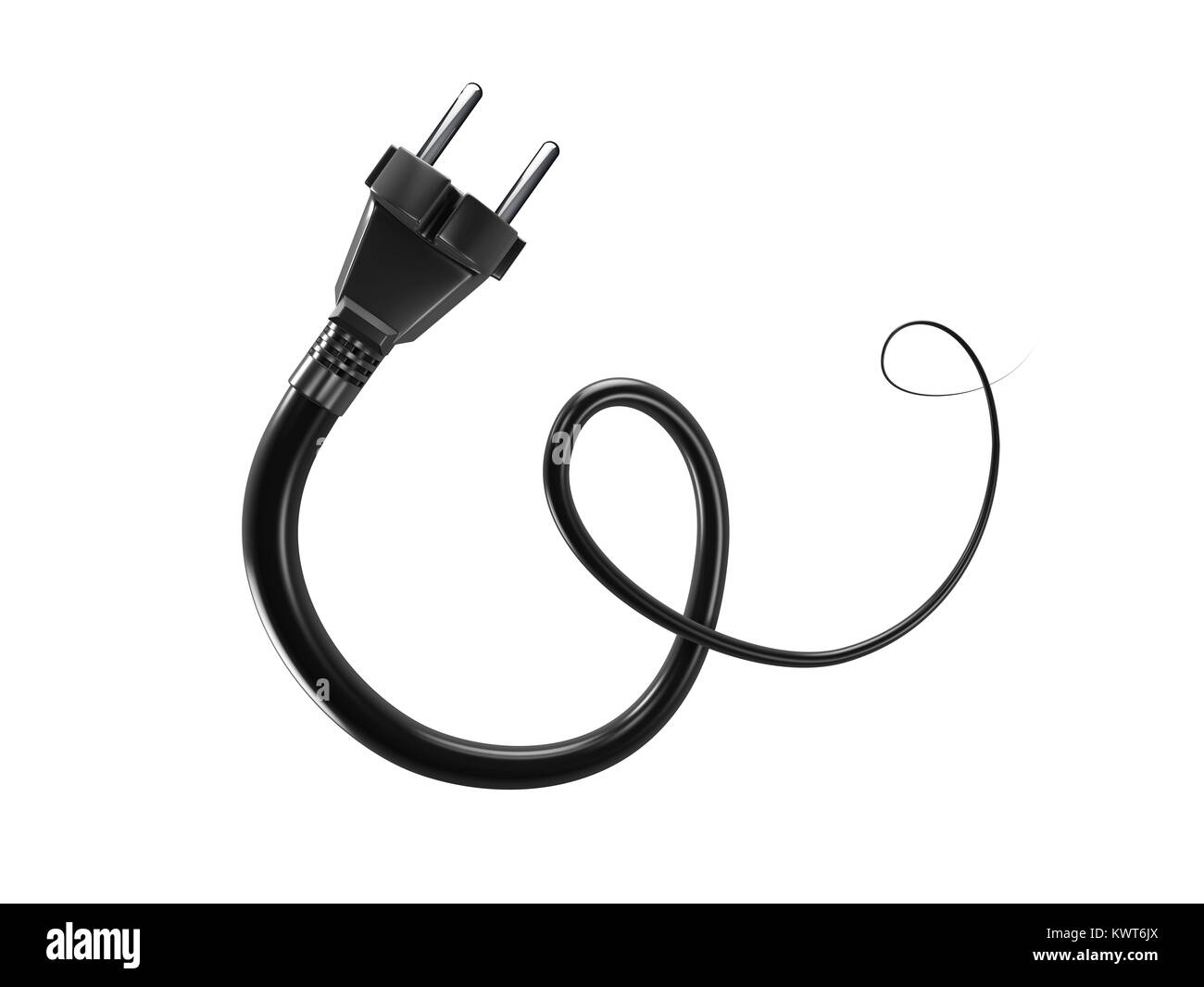 Electrical Plug Flat Isolated On White Background 3d Illustration