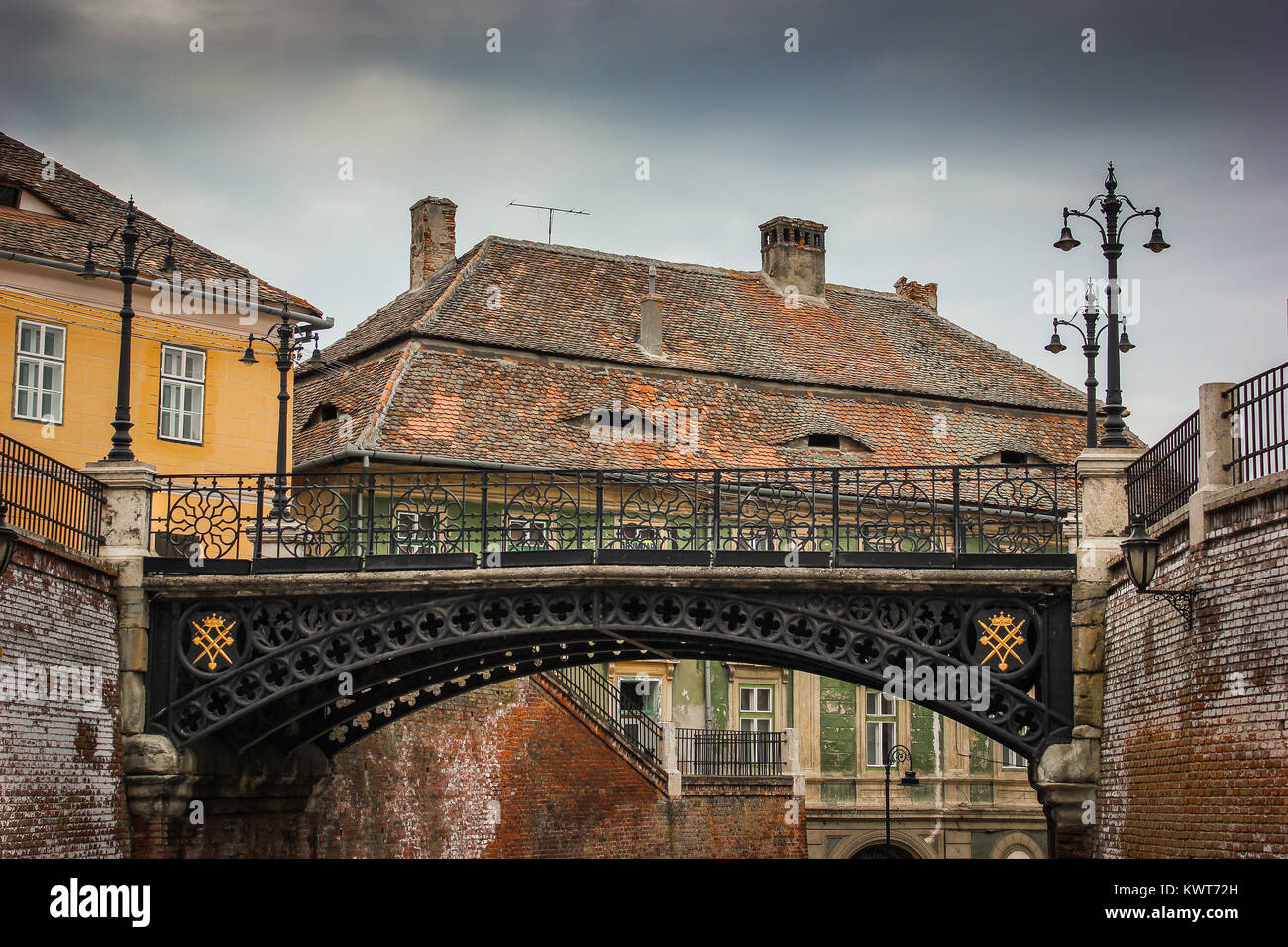 Bridge of Lies in the city of Sibiu, Romania Stock Photo