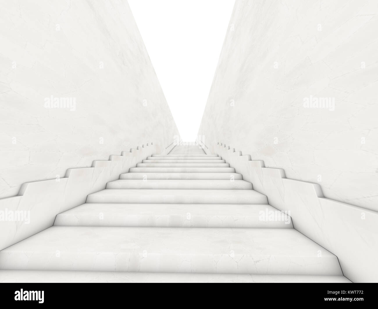 Architectural concept with stairs. 3D rendering Stock Photo - Alamy