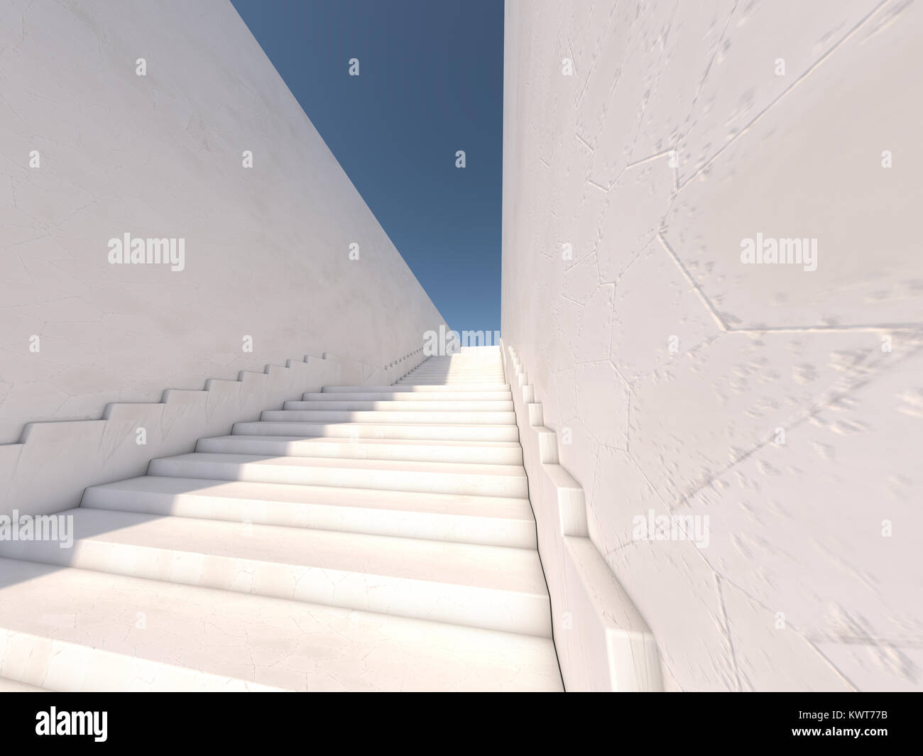 Architectural concept with stairs. 3D rendering Stock Photo - Alamy