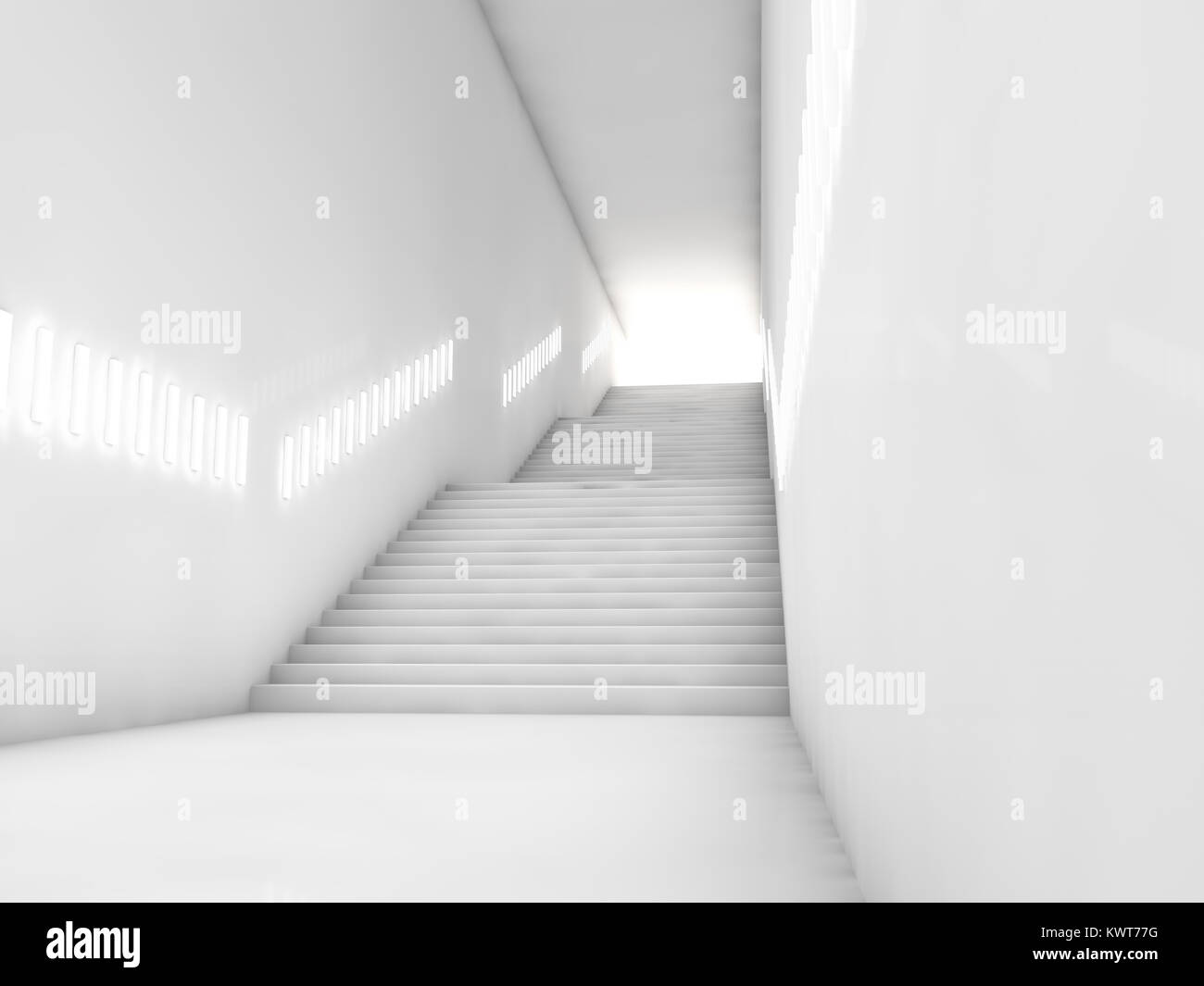 Architectural concept with stairs. 3D rendering Stock Photo - Alamy
