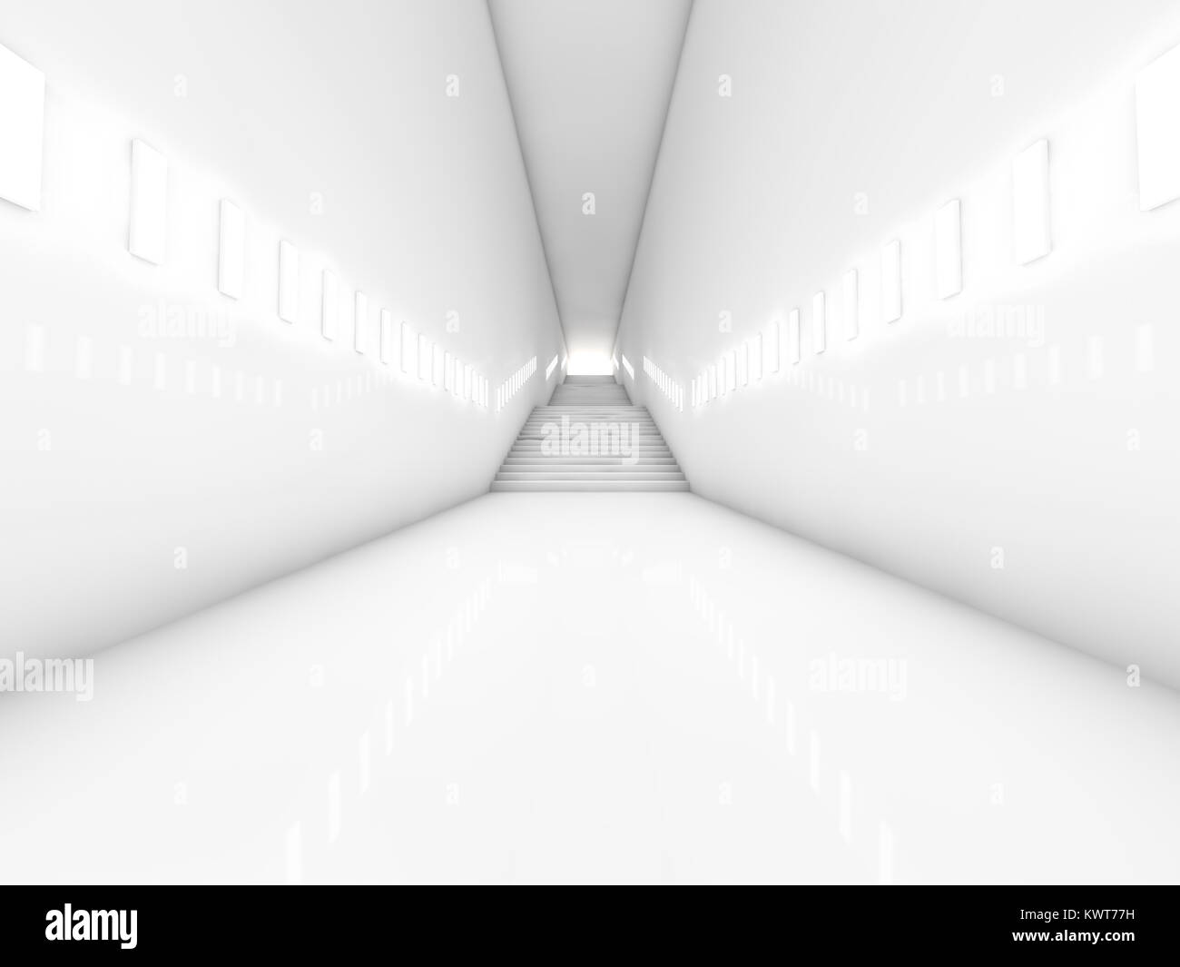 Architectural concept with stairs. 3D rendering Stock Photo - Alamy