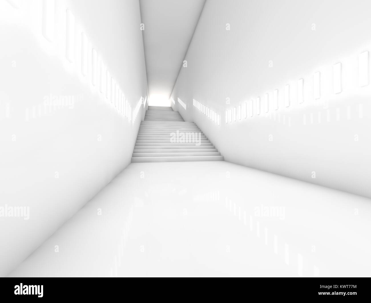 Architectural concept with stairs. 3D rendering Stock Photo - Alamy