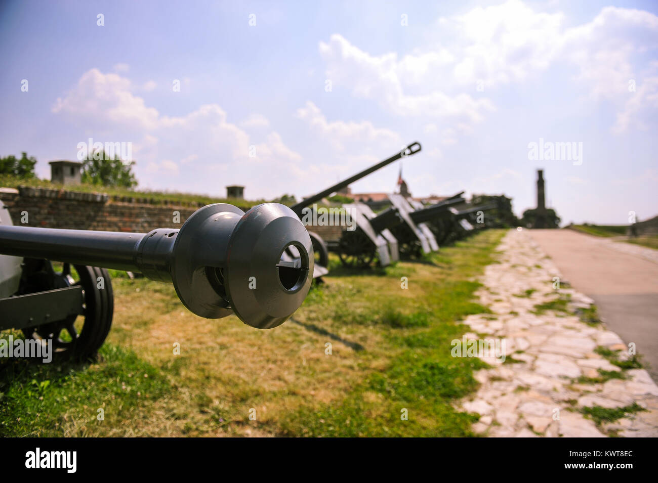 World War I heavy cannon Stock Photo