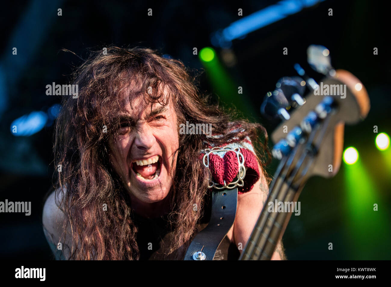 The English heavy metal band Iron Maiden performs a live concert at the Scandinavian heavy metal