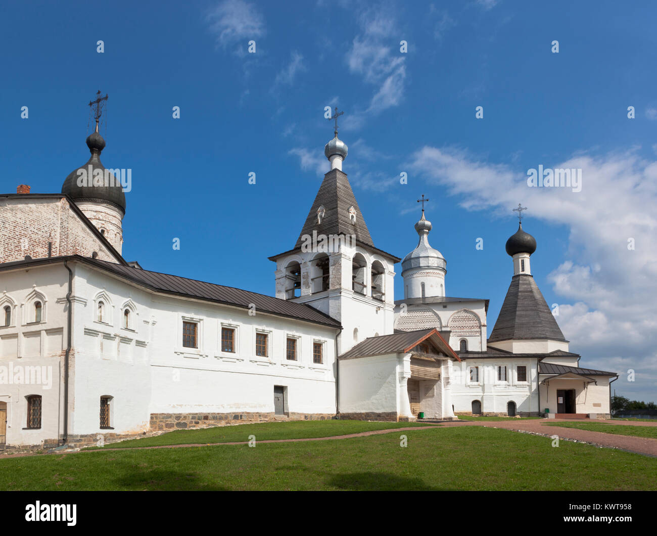 Ferapontovo, Vologda region, Russia - August 9, 2015: Ferapontov Belozersky Monastery of Nativity of the Virgin Stock Photo