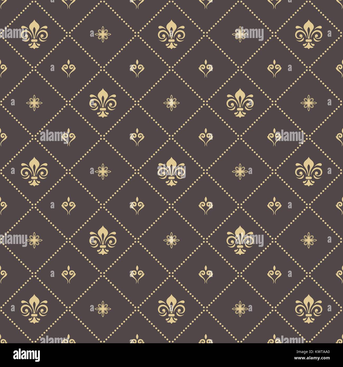 Seamless Vector Pattern With Royal Lily Stock Vector