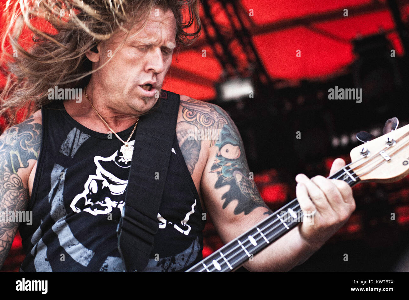 The American heavy metal band Machine Head performs a live concert at