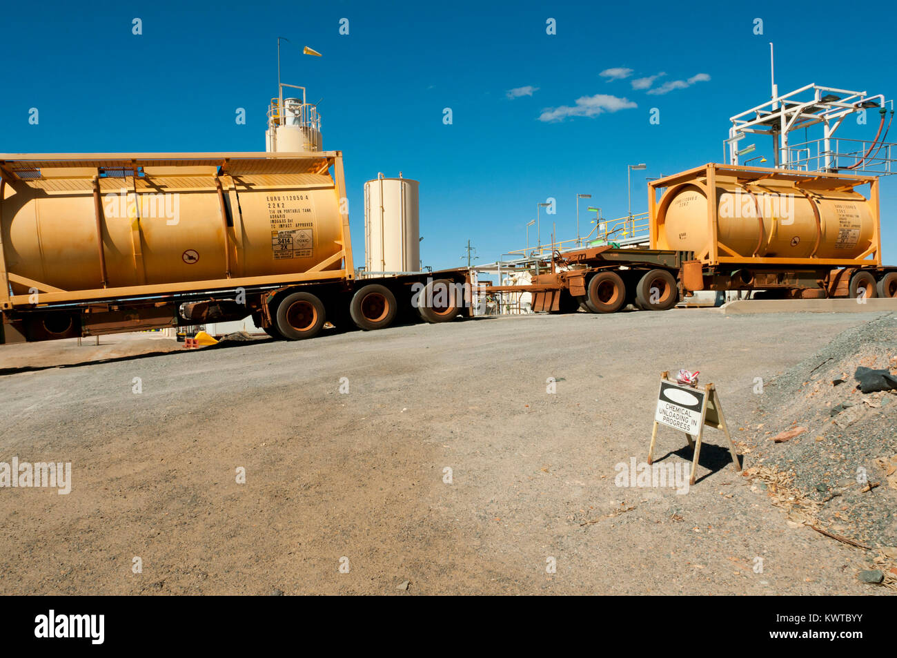 Cyanide Tanks Unloading Stock Photo