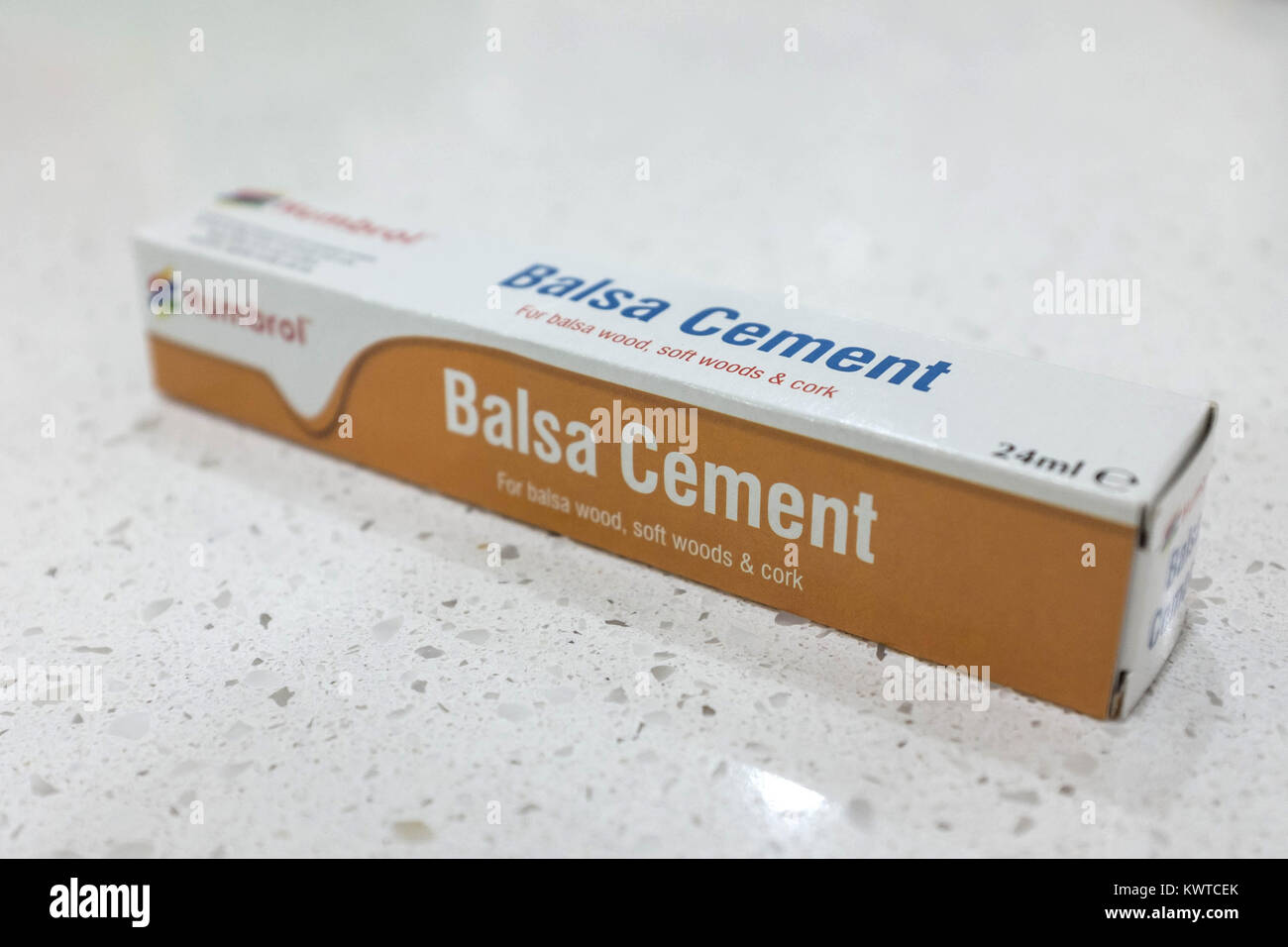 Balsa cement for modelling Stock Photo