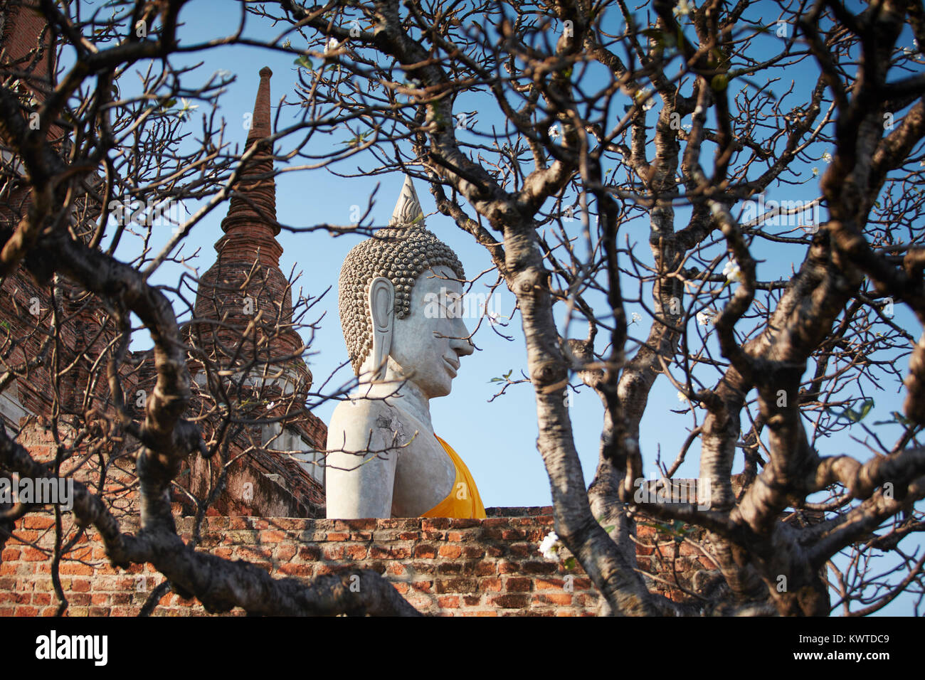 Buddha statue at Wat Yai Chai Mongkhon, Ayutthaya Thailand Stock Photo