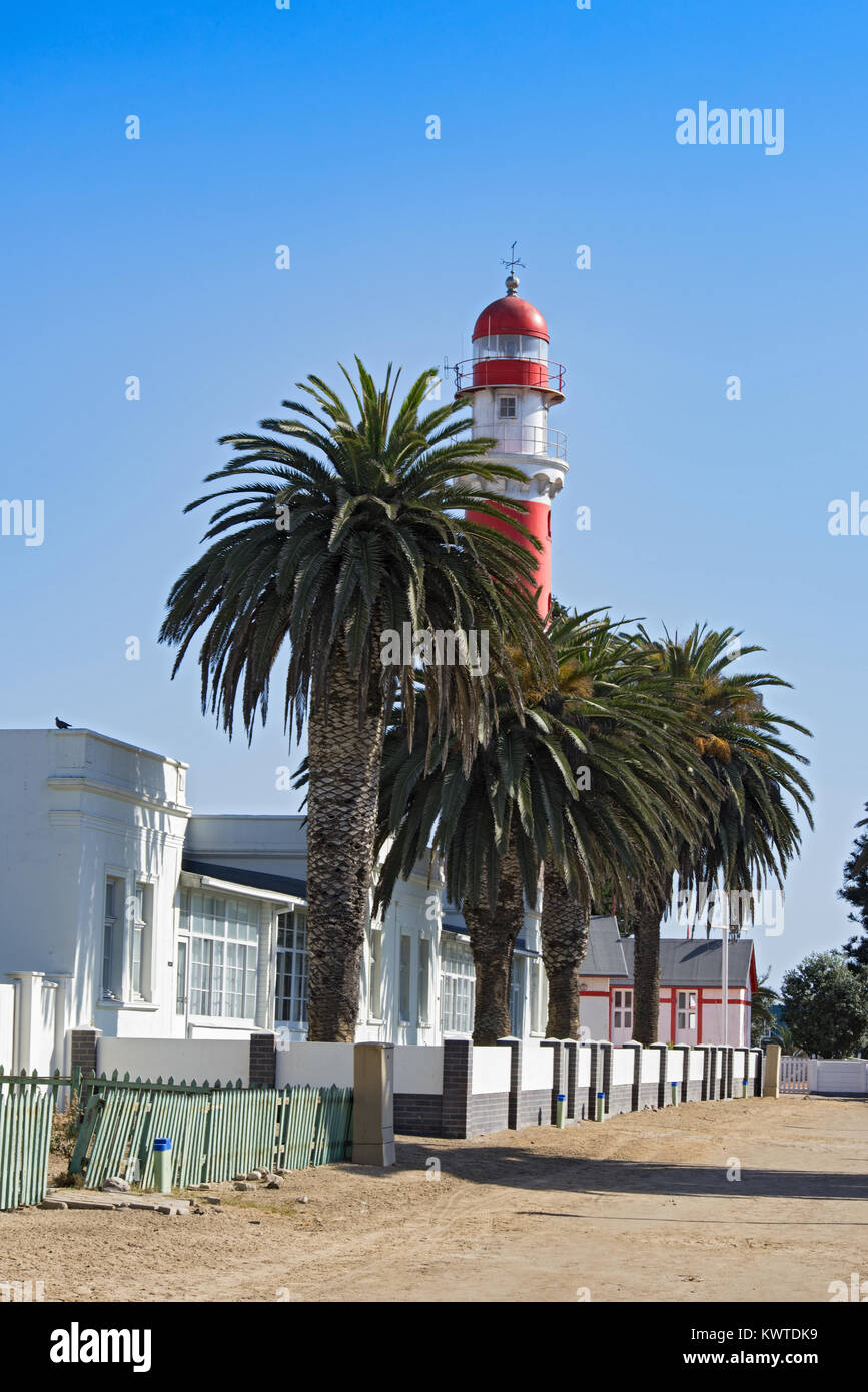 The historic lighthouse of Swakopmund, Namibia, Africa Stock Photo