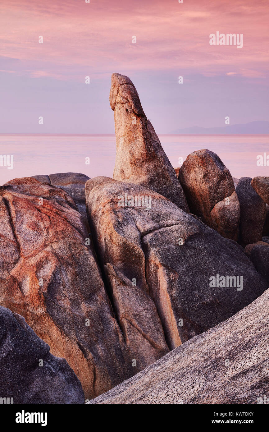 Thailand, Ko Samui, Hin Ta and Hin Yai, view of Grandfather Rock Stock Photo