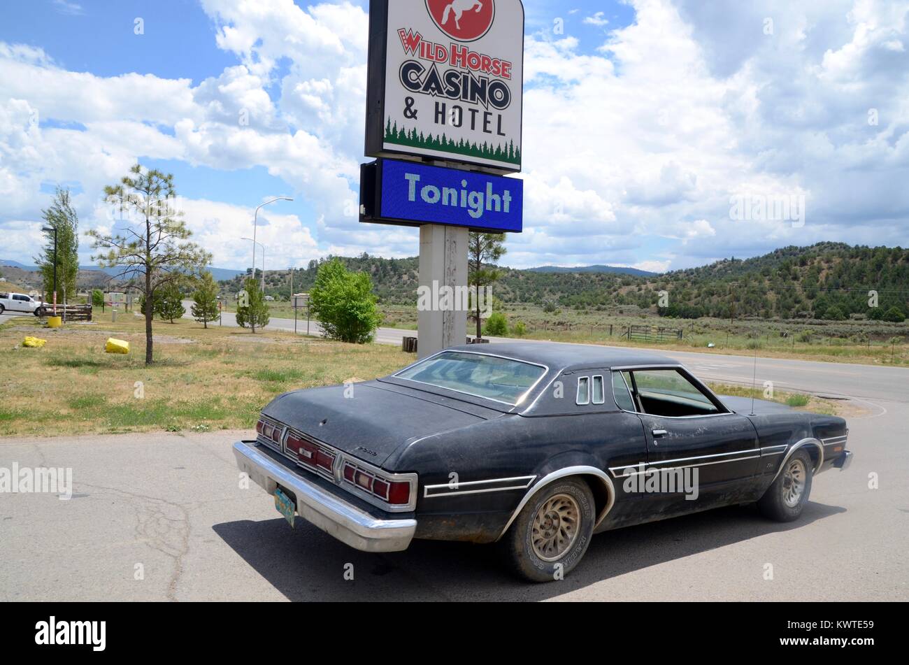 gran torino outside of the wild horse casino and hotel dulce jicarillo apache reservation new mexico Stock Photo