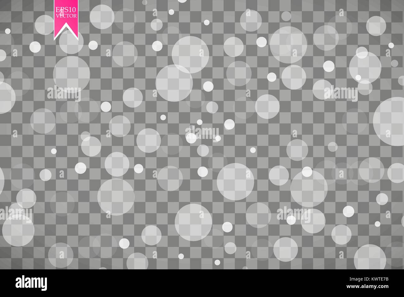 Shining bokeh isolated on transparent background. Christmas concept Stock Vector