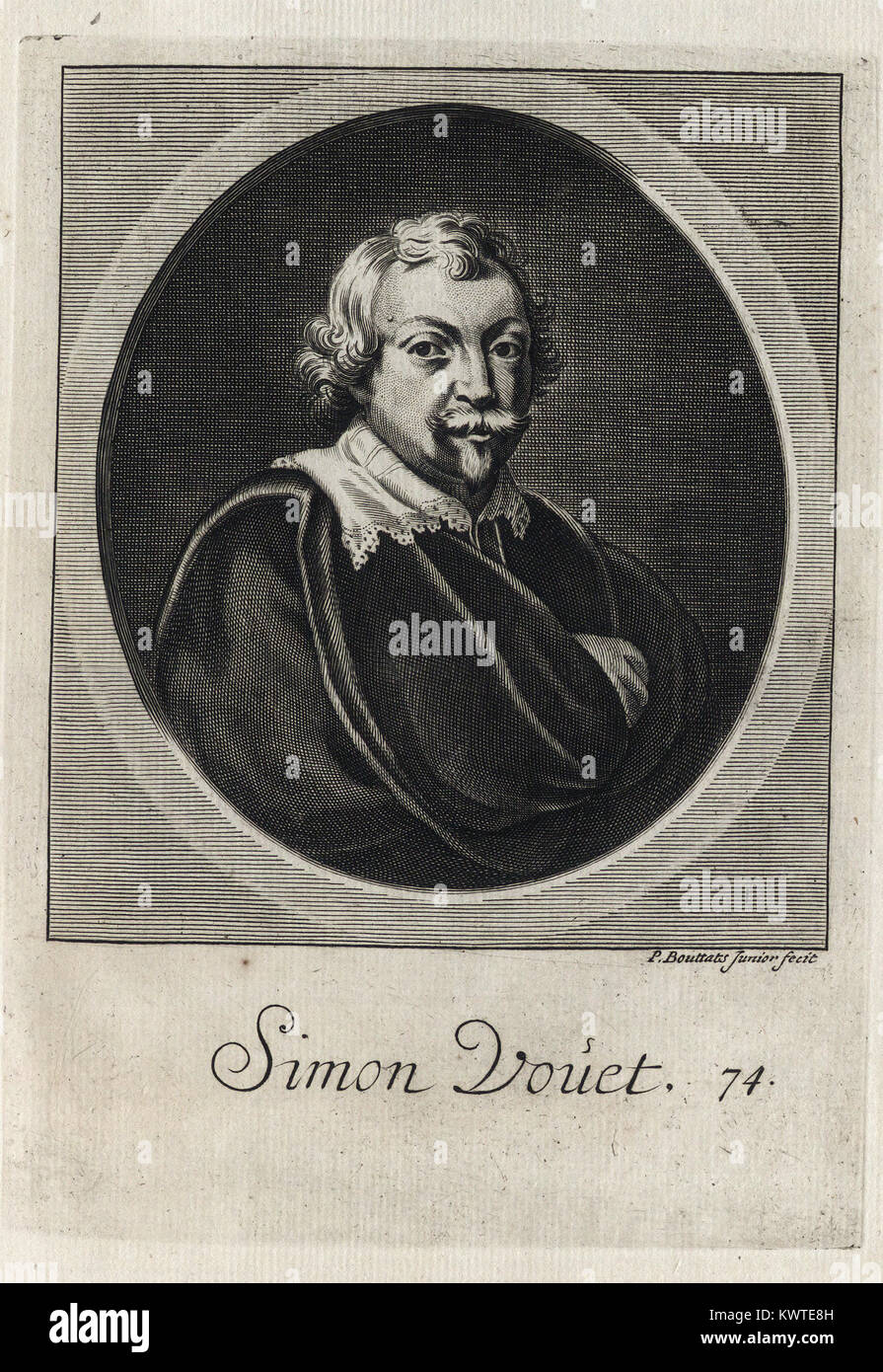 SIMON VOUET -   - Engraving 17th century Stock Photo