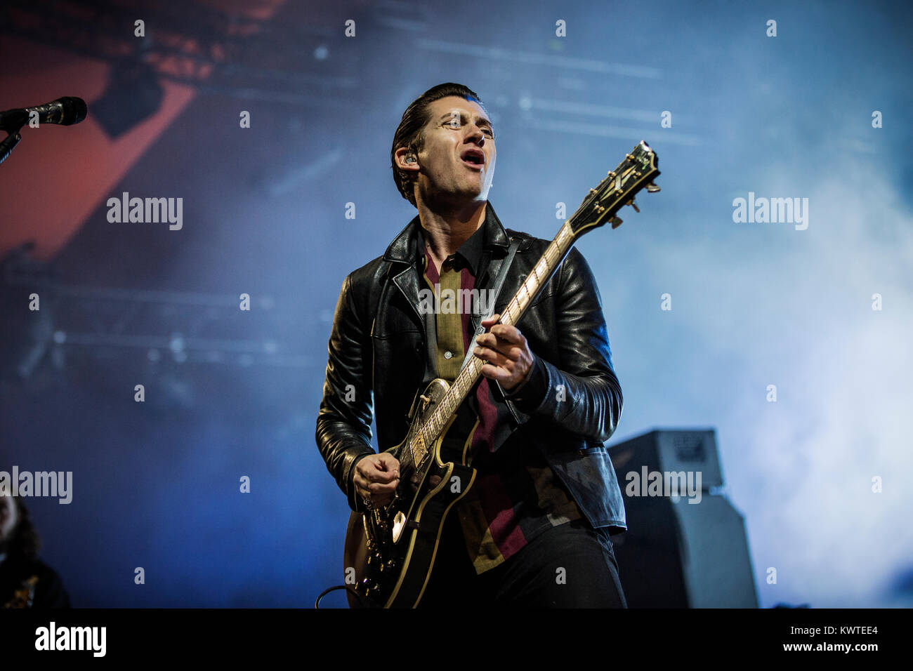 The arctic monkeys singer alex turner pictured hires stock photography