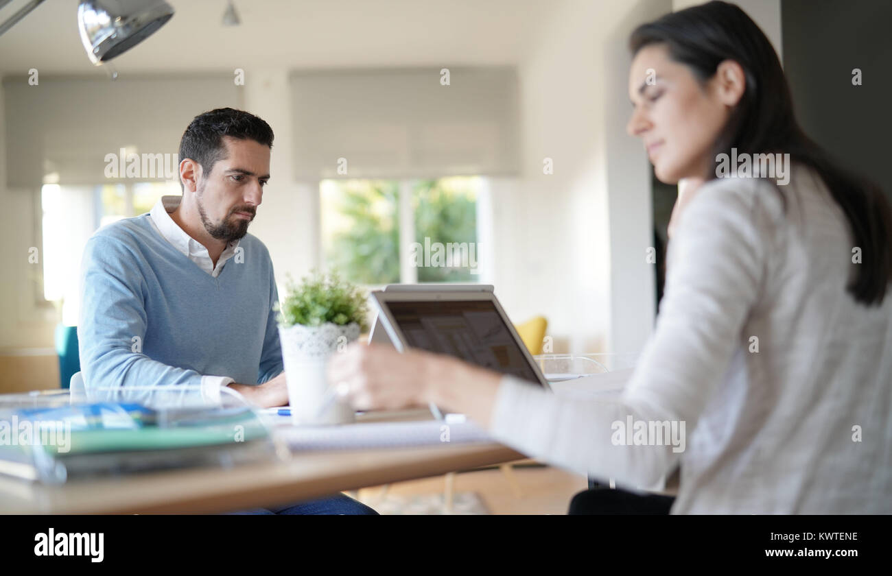 Startup people working in office on laptop computer Stock Photo - Alamy