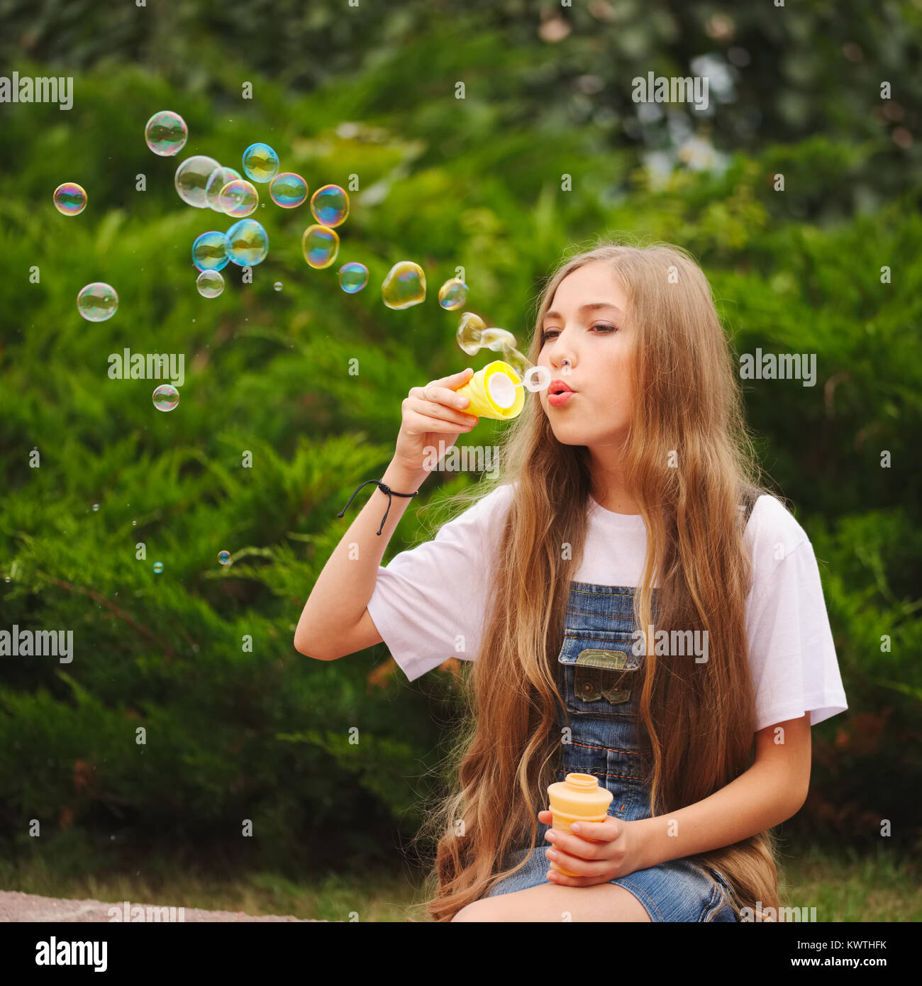 portrait of beautiful young girl with long hair Stock Photo - Alamy