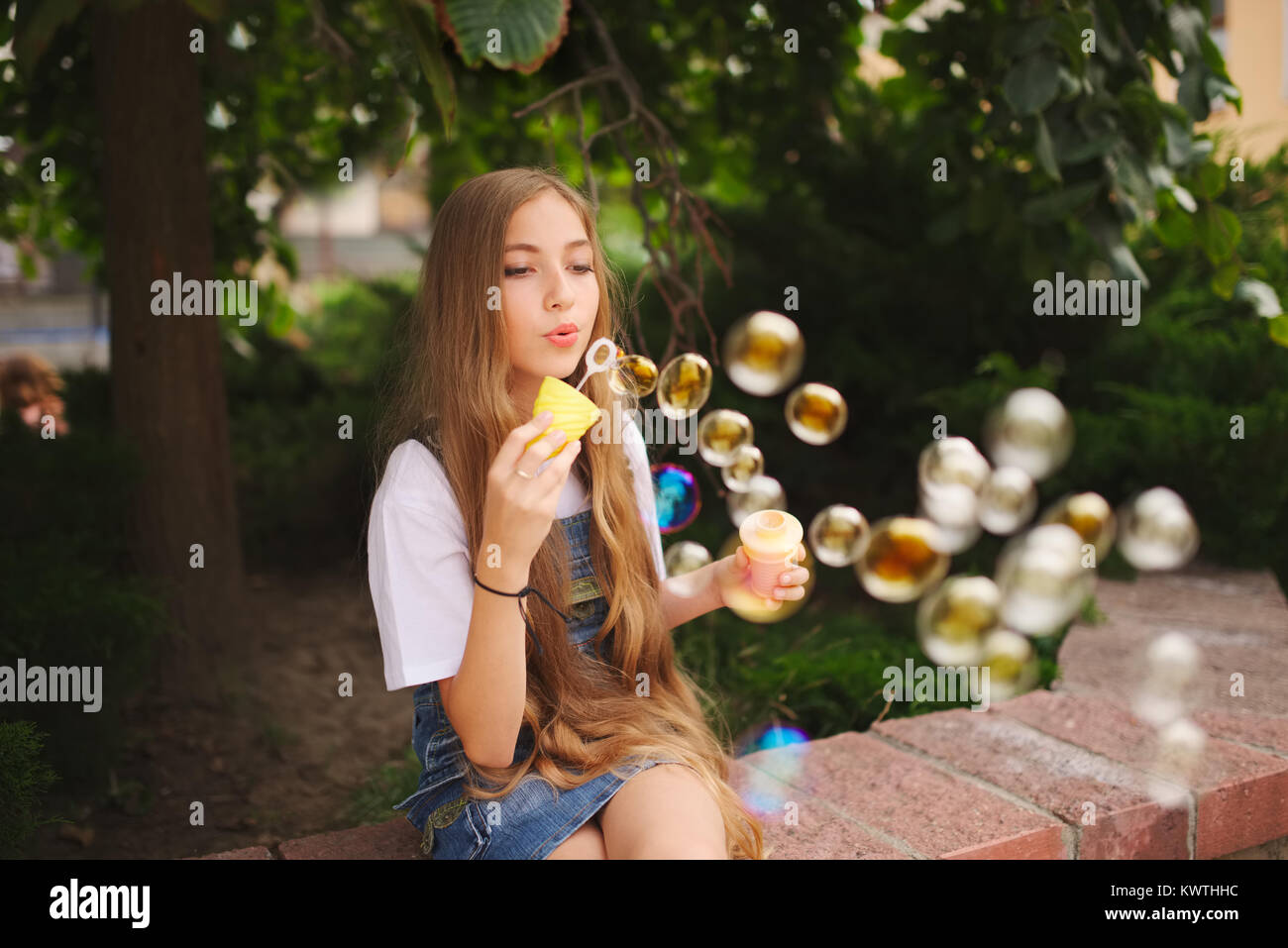 portrait of beautiful young girl with long hair Stock Photo - Alamy
