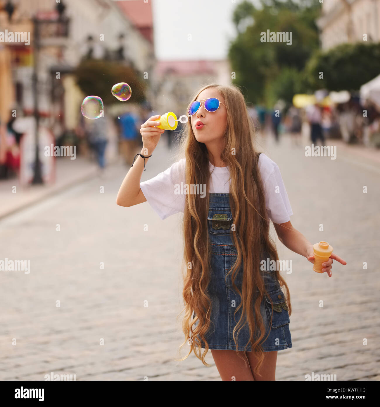 portrait of beautiful young girl with long hair Stock Photo - Alamy