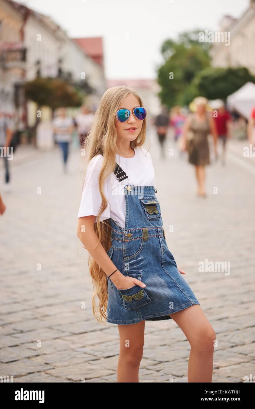 portrait of beautiful young girl with long hair Stock Photo - Alamy