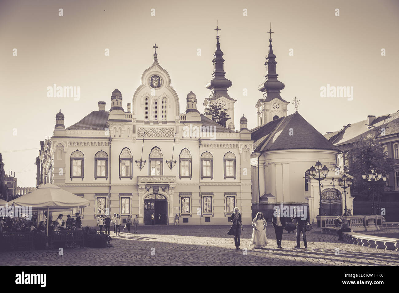 Piata Unirii (Union Square) Serbian Episcopy in Timisoara, Romania
