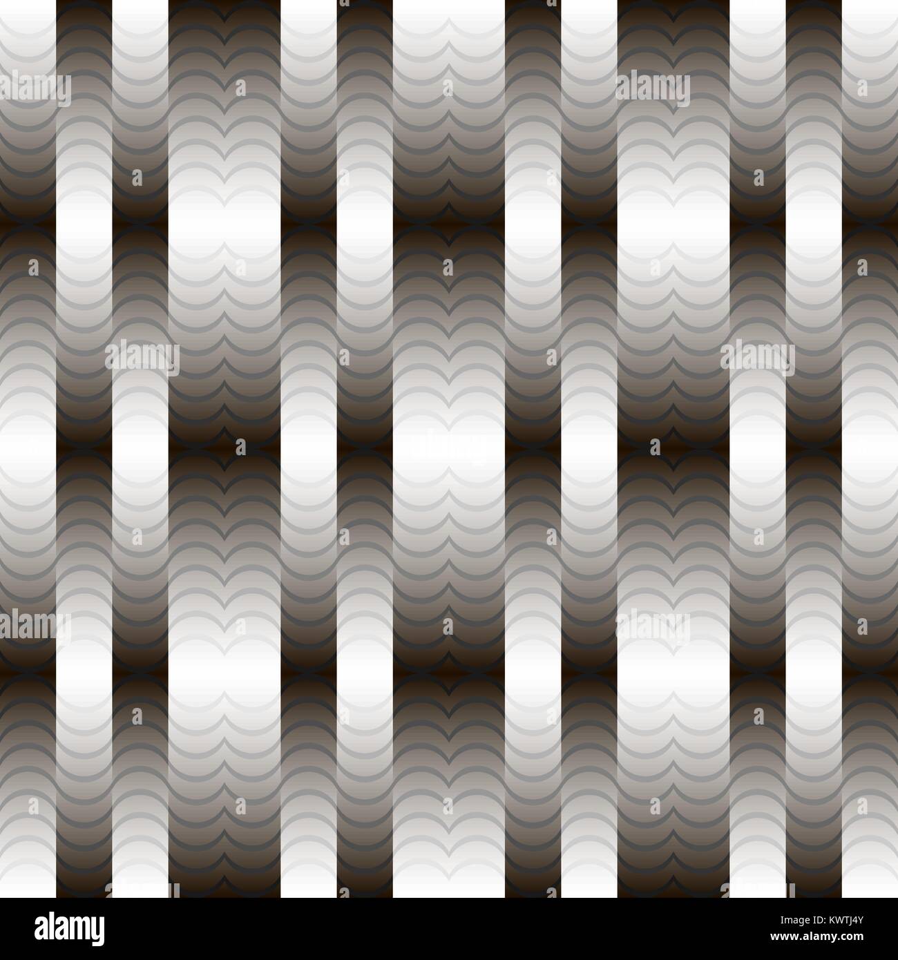 Black and white background of strips with wavy lines Stock Vector