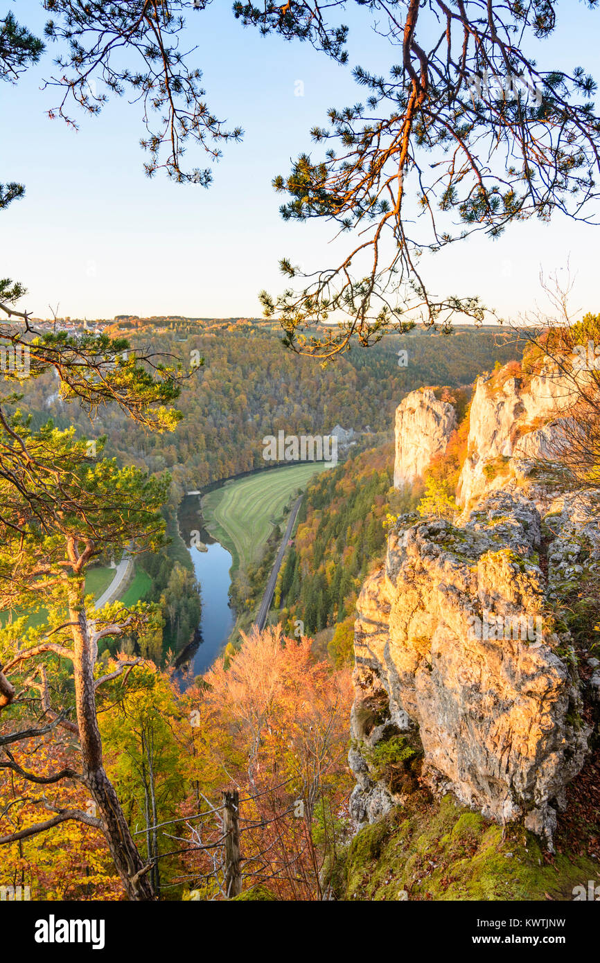 Beuron: Donau-Durchbruch (river Danube breakthrough), Schwäbische Alb, Swabian Alb, Baden-Württemberg, Germany Stock Photo